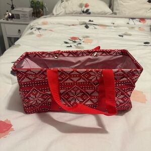 NEW Thirty One RED Holiday Tiny Utility Tote
